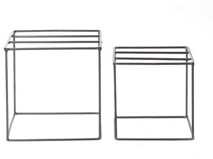 Kubus Metaal display set 2 stuks grootste 18x18 cm