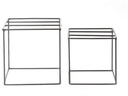 Kubus Metaal display set 2 stuks grootste 18x18 cm
