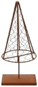 Metalen frame Kerstboom kerstmuts gnome op voet Rusty met gaas 33 cm