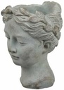 Cement bloempot vrouwenhoofd decoratieve pot 11x12x16 cm