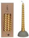 Kaarsen Gedraaid Goud Metallic 19 cm Ø2,2 set 4 stuks