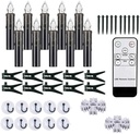 LED Kaarsen De Luxe Warmwit met afstandsbediening timer Zwart 10 stuks