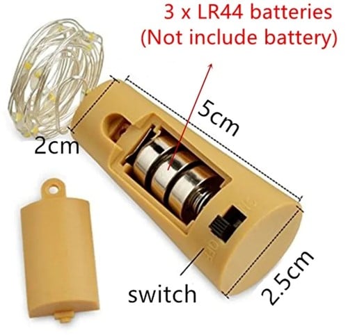 LED Fleskurk Warmwit 10 microleds 1 meter op batterij