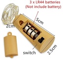 LED Fleskurk Warmwit 10 microleds 1 meter op batterij