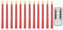 LED Kaarsen Ledcandle Warmwit met afstandsbediening timer Rood 12 stuks