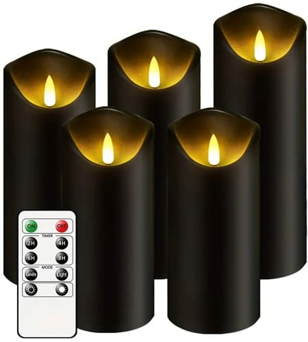 LED Kaarsen Stolpkaarsen Warmwitmet afstandsbediening 5 stuks