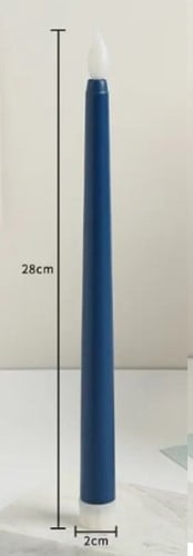 LEDkaars Warmwit / stuk realitische fonkelende vlam Blauw