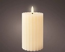 LEDkaars Wax Steady Binnen Ribbel Lumineo Crème Warm Wit Ø7,5 cm H 17,3 cm per stuk