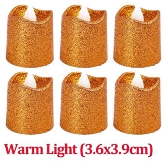LED Minikaarsje Glitter Koper Oranje per stuk