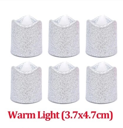 LED Minikaarsje Glitter Zilver per stuk