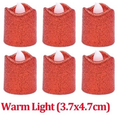 LED Minikaarsje Glitter Rood per stuk