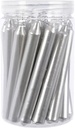 Kaarsen Dinner Wax Kort Dun Metallic Zilver 10,5 cm Ø1,3 koker 22 stuks