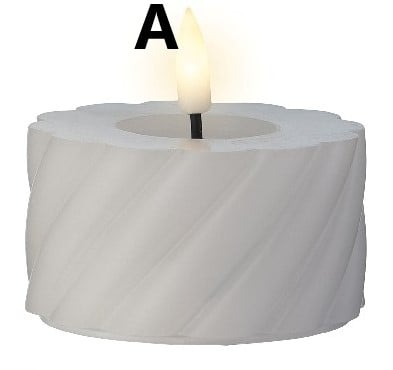 LED Waxinelicht Theelicht Max Wax Wit streep 7,5x6,5 cm per stuk