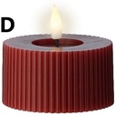 LED Waxinelicht Theelicht Max Wax Rood ribbel 7,5x6,5 cm per stuk