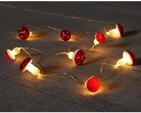 LED Lichtjes Paddestoel Warmwit 10 leds 1 meter met aansluitsnoer 30 cm