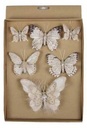 Vlinders Mengsel Champagne 6 stuks met clip