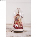 Houten deco winterhuis Rood klassiek 6 cm