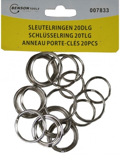 Sleutelringen metaal 20 stuks