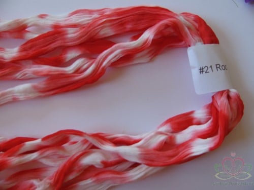 Nylon 21 Rood-Wit 2tonevoor het maken van bloemen, pakje van 5 