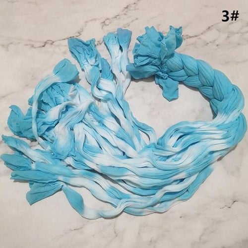 Nylon 2tone voor het maken van bloemen 32 Turquoise Wit pak 5 stuks