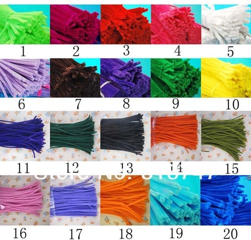 Chenille Pijpenragers dia 5-6mm, 30 cm Zwart 13 PAK50  