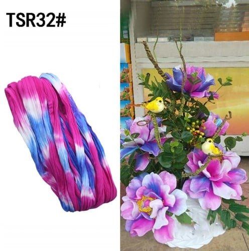 Nylon Multitone voor het maken van bloemen Cyclaam Wit Lichtblauw