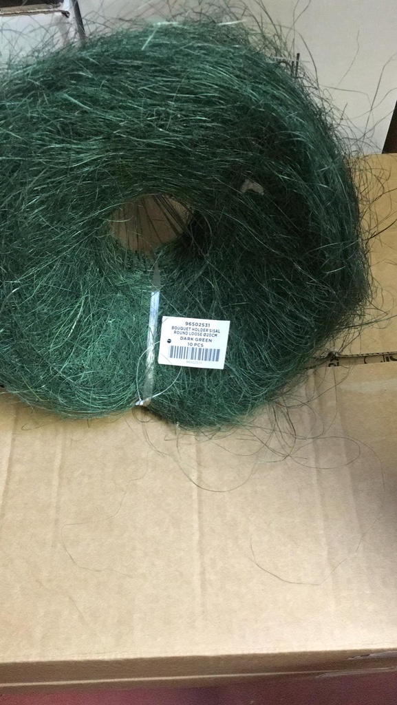 Boekethouder Sisal rond los Groen 20 cm