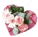 Boekethouder Deco-line hartvorm conisch Roze 20 cm