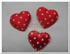 Padded Hearts Satin Rood 5 stuks