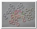 Hartje van pareltjes ca. 1 cm Rose Wit Ivory Pek2006