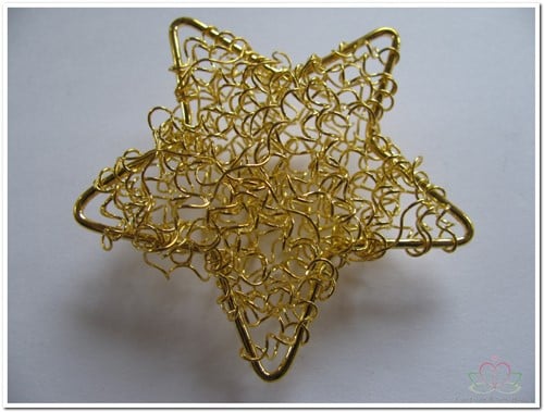 Ster van draad Goud 60x50 mm doosje 12 stuks