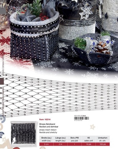 Strass diamantjes netband 5 cm breed 2 meter per rol