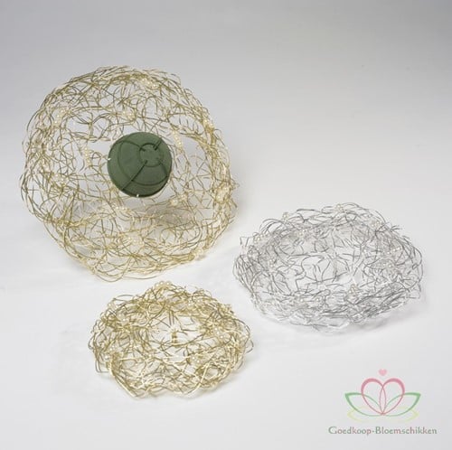 Oasis® Wire and Pearl Collar Parelnet Zilver 20 cm