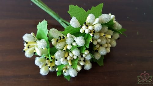 Besjes blad meeldraden Frosted Roomwit bundel 10 stuks