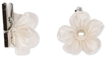 Deco clip bloem Wit 6 stuks