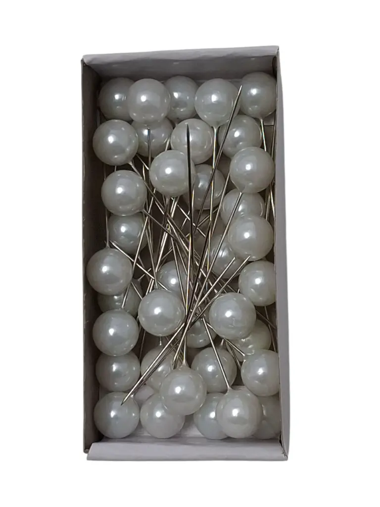 Parelspelden Push pin White 12 mm Set 36