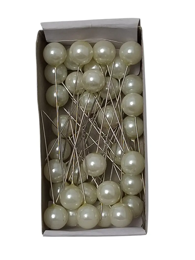 Parelspelden Push pin Ivory 12 mm Set 36