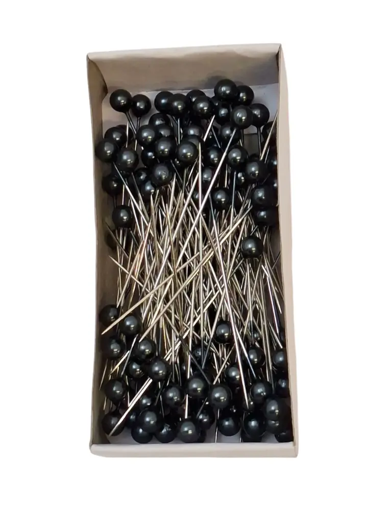 Parelspelden Push pin Black 6 mm Set 120