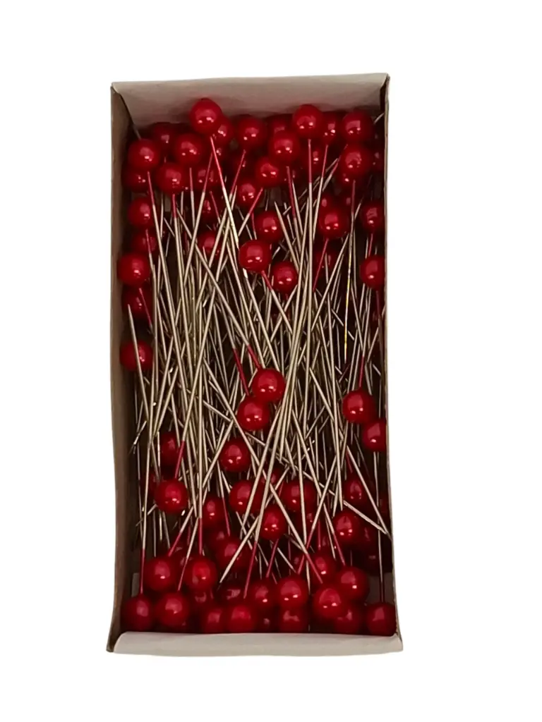 Parelspelden Push pin Rood 6 mm Set 120
