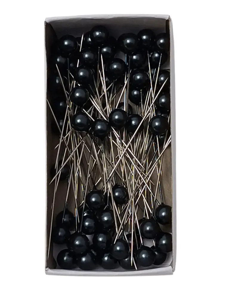 Parelspelden Push pin Black 8 mm Set 72