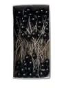 Parelspelden Push pin Black 8 mm Set 72