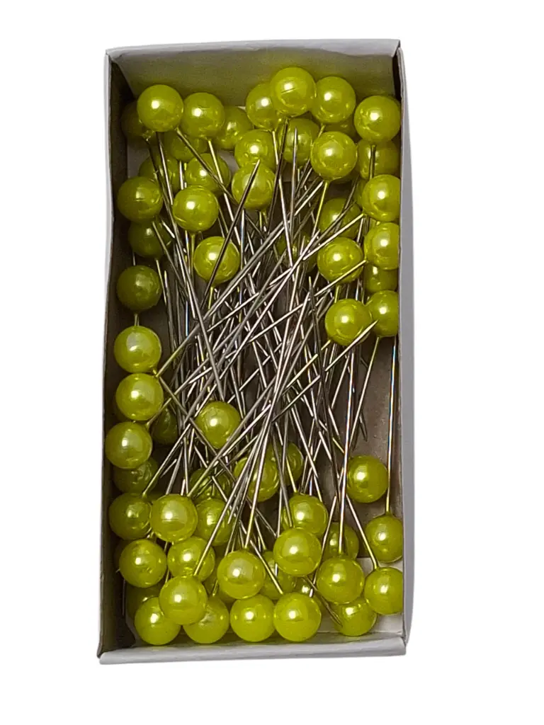 Parelspelden Push pin Lime Groen 8 mm Set 72