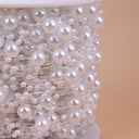 Parelketting Parelguirlande per 3 meter kleinverpakking Wit 3+8 mm 