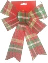 Kerststrik Tartan Rood/Groen 30x9 cm per stuk