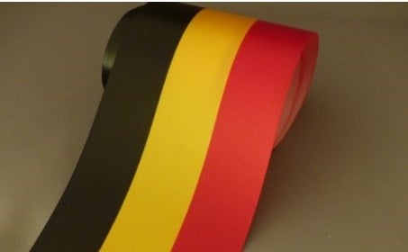 Belgische vlag met Gouden opdruk 100 mm 60 cm