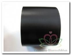 Bedrukt lint Zwart met Zilveren opdruk 70 mm 80 cm