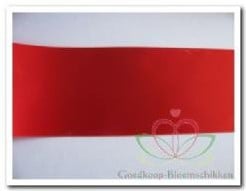 Bedrukt lint Rood met Zilveren opdruk 45 mm 50 cm