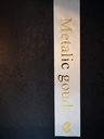 Bedrukt lint Ivory met Metalic Gouden opdruk 70 mm 80 cm  