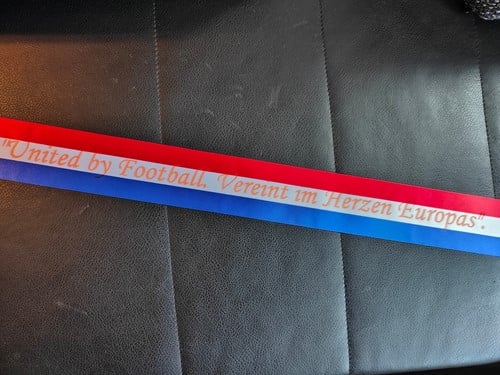 Voetbalsjerp oid Sjerpen Bedrukt 75 mm Vlag met Oranje opdruk eigen tekst opgeven, maatwerk