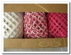 Touw Koord Fuchsia-Wit 3 rollen =15 meter